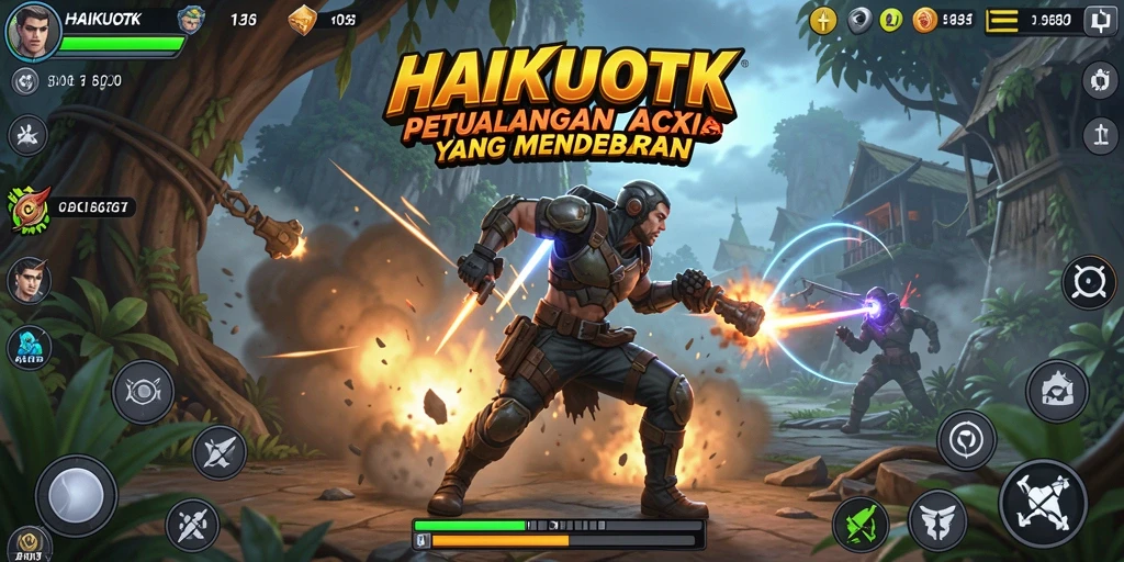 Tampilan gameplay HAIKUOTK yang intens dan mendebarkan.