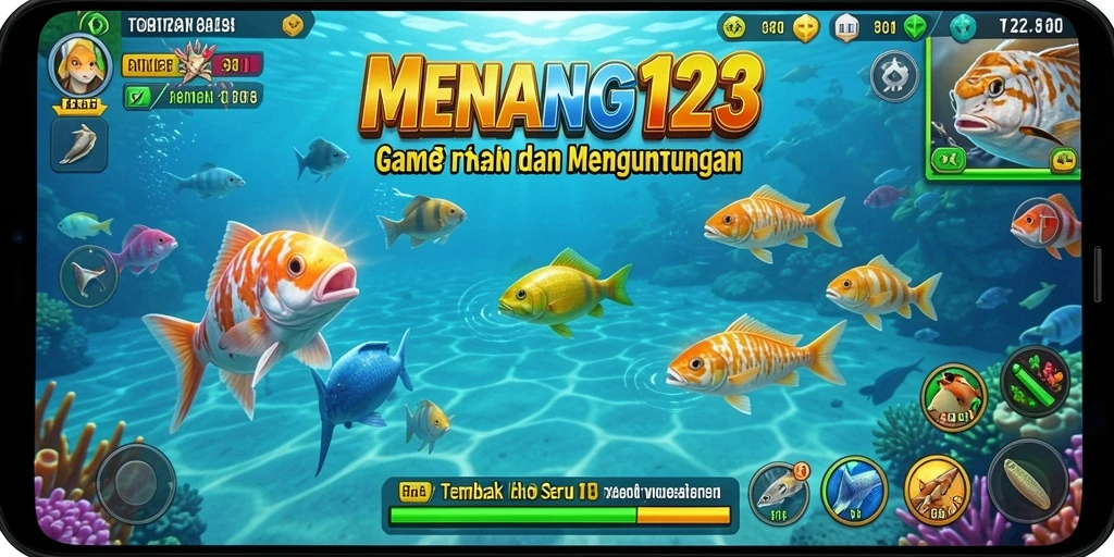 Tampilan gameplay seru dalam MENANG123 Tembak Ikan.