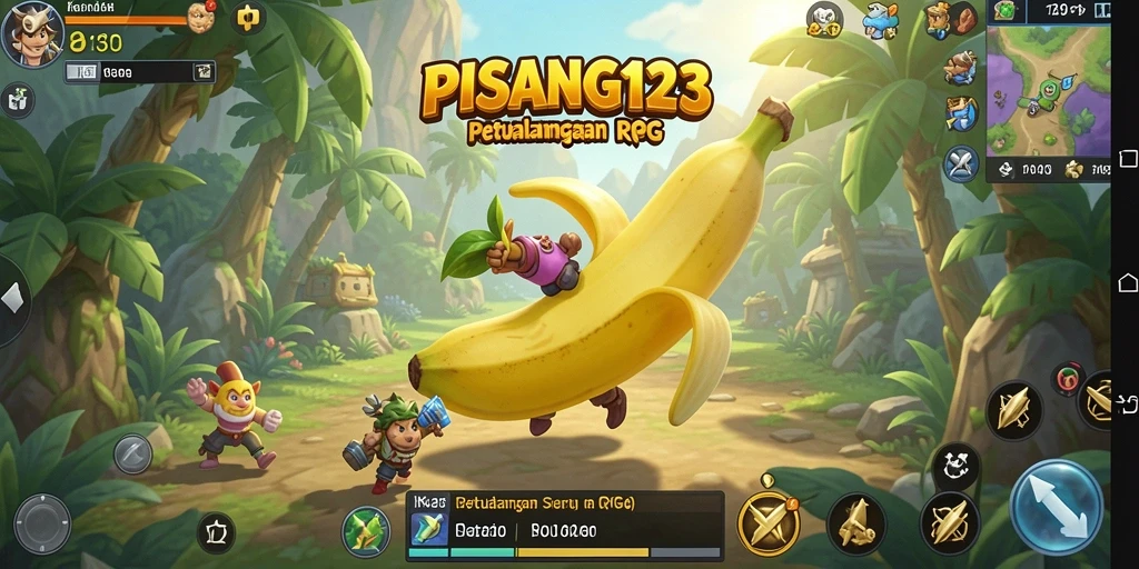 Tampilan gameplay PISANG123 yang menampilkan aksi RPG yang mendebarkan.