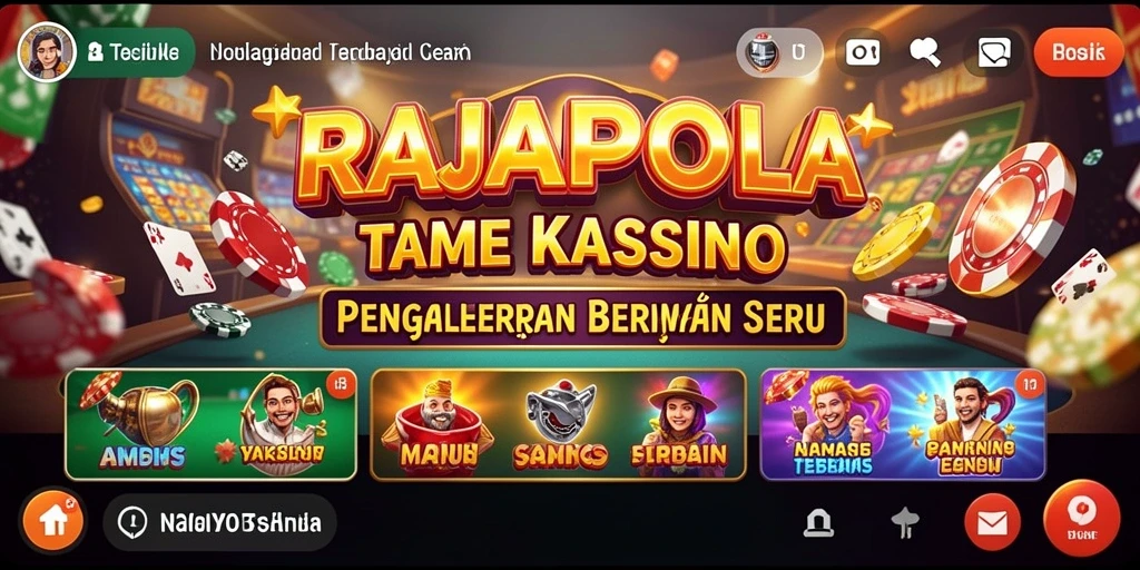 Tampilan gameplay seru RAJAPOLA dengan grafik kasino yang menawan.