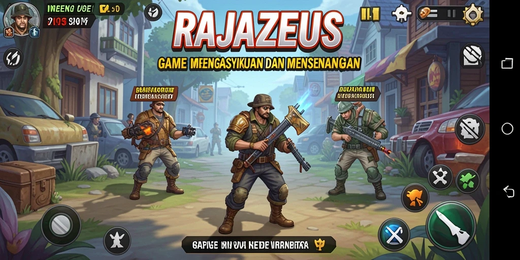 Gameplay RAJAZEUS yang menampilkan pembangunan kerajaan Idle.