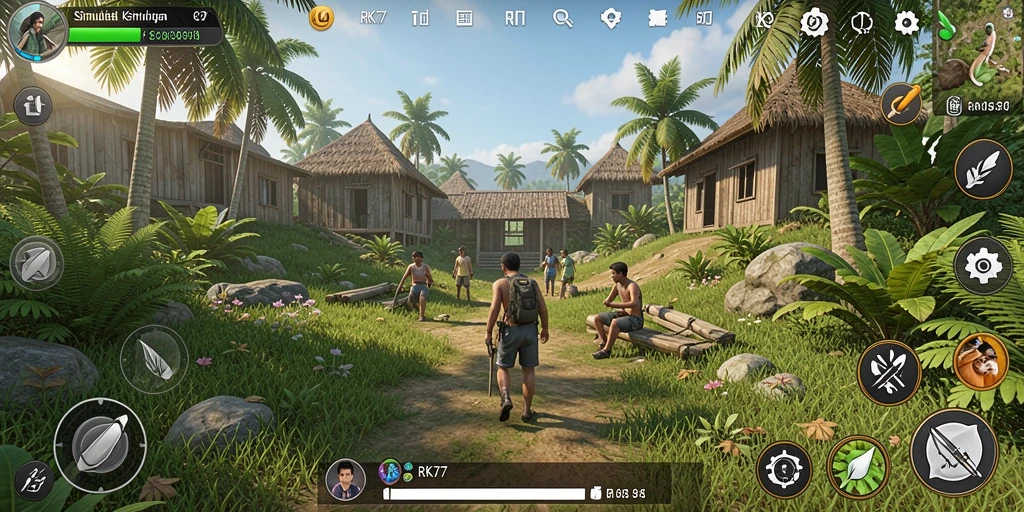 Tampilan gameplay RK77 yang menarik dengan berbagai aktivitas simulasi.