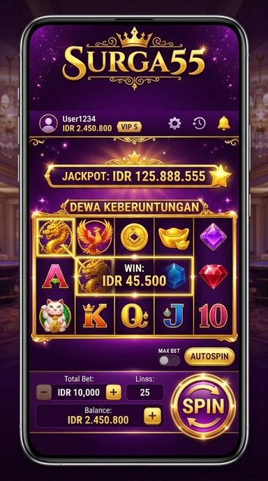 Antarmuka pengguna surga55 yang sederhana dan mudah dinavigasi.